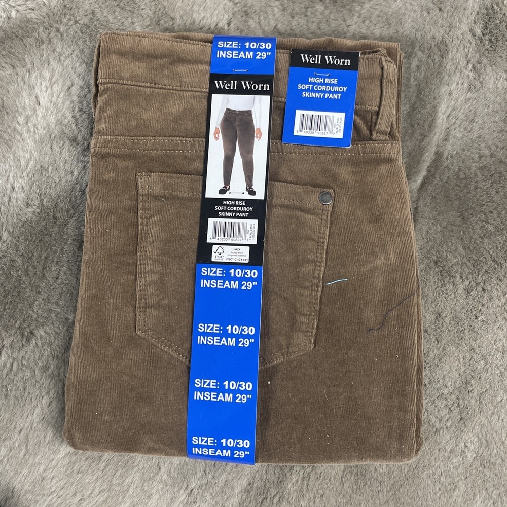 Well Worn Women's High Rise Corduroy Pant Sz 10/30 New With Tags